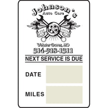 Load image into Gallery viewer, Custom Write-In Roll Reminder Stickers Service Department Alabama Independent Auto Dealers Association Store Static Cling 2 1/4" x 1 1/2"