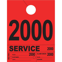 Load image into Gallery viewer, Heavy Brite™ 4 Part Service Dispatch Numbers Service Department Alabama Independent Auto Dealers Association Store Red (2000-2999)