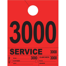 Load image into Gallery viewer, Heavy Brite™ 4 Part Service Dispatch Numbers Service Department Alabama Independent Auto Dealers Association Store Red (3000-3999)