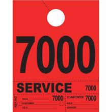 Load image into Gallery viewer, Heavy Brite™ 4 Part Service Dispatch Numbers Service Department Alabama Independent Auto Dealers Association Store Red (7000-7999)