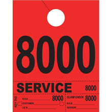 Load image into Gallery viewer, Heavy Brite™ 4 Part Service Dispatch Numbers Service Department Alabama Independent Auto Dealers Association Store Red (8000-8999)
