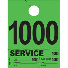 Load image into Gallery viewer, Heavy Brite™ 4 Part Service Dispatch Numbers Service Department Alabama Independent Auto Dealers Association Store Green (1000-1999)