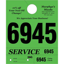 Load image into Gallery viewer, Custom Heavy Brite™ 4 Part Service Dispatch Numbers Service Department Alabama Independent Auto Dealers Association Store Green