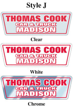 Load image into Gallery viewer, Custom Domed Auto Decals Sales Department Alabama Independent Auto Dealers Association Store Style J White