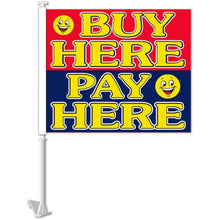 Load image into Gallery viewer, Clip-On Window Flags (Standard Flags) Sales Department Alabama Independent Auto Dealers Association Store Buy Here Pay Here Happy Faces