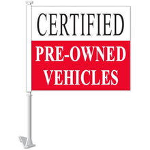 Load image into Gallery viewer, Clip-On Window Flags (Standard Flags) Sales Department Alabama Independent Auto Dealers Association Store Certified Pre-Owned Vehicles - Red