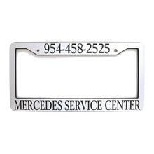 Load image into Gallery viewer, Custom Chrome License Plate Frames Sales Department Alabama Independent Auto Dealers Association Store Brushed Chrome Recessed Letter