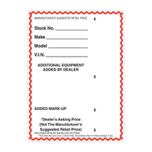 Load image into Gallery viewer, Custom Addendum Stickers (Self-Adhesive) Sales Department Alabama Independent Auto Dealers Association Store Small 4-sided Seal