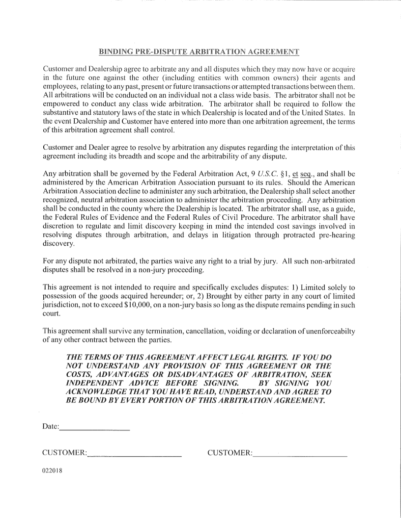 Arbitration Agreements Alabama Independent Auto Dealers Association Store