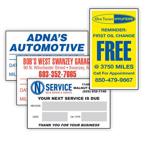 Custom Write-In Cut-Sheet Reminder Stickers Service Department Alabama Independent Auto Dealers Association Store Static Cling