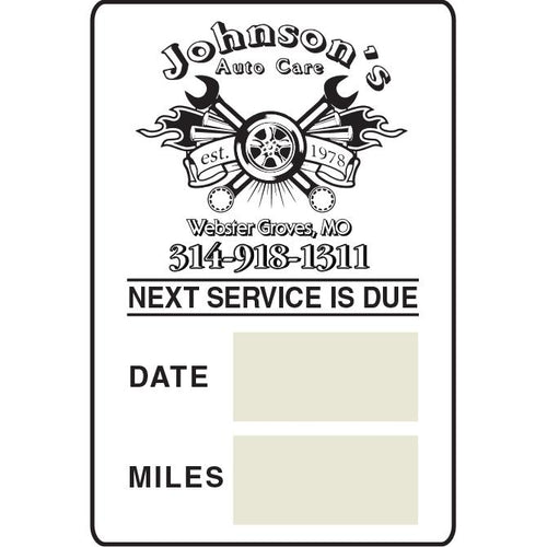 Custom Write-In Roll Reminder Stickers Service Department Alabama Independent Auto Dealers Association Store Static Cling 2 1/4