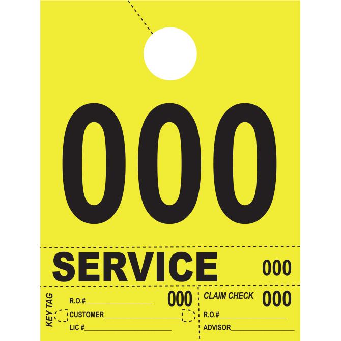 Heavy Brite™ 4 Part Service Dispatch Numbers Service Department Alabama Independent Auto Dealers Association Store Bright Yellow (000-999)