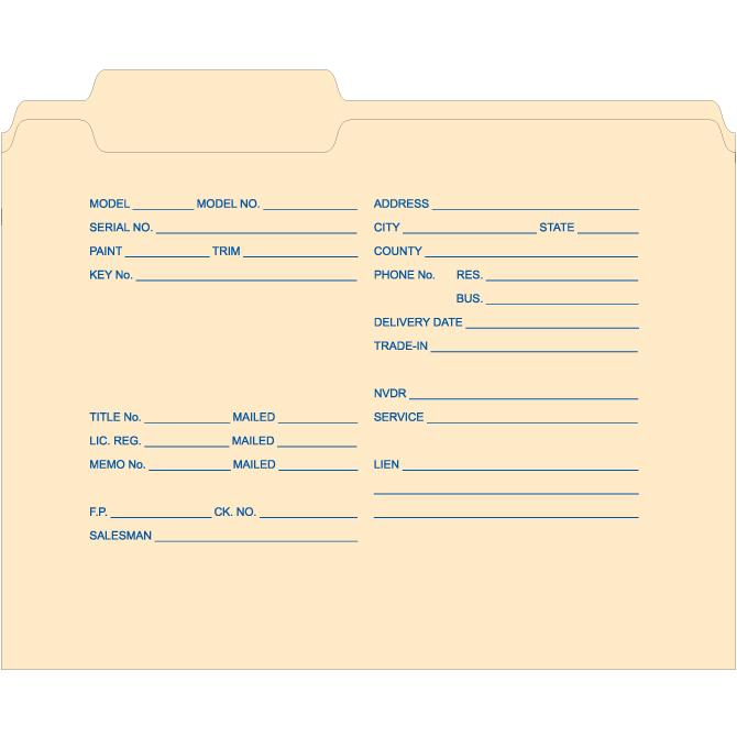 Imprinted 3 Tab File Folders Office Forms Alabama Independent Auto Dealers Association Store