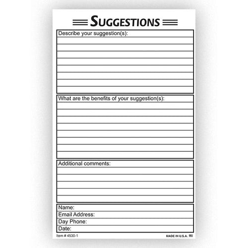 Suggestion Card Office Forms Alabama Independent Auto Dealers Association Store