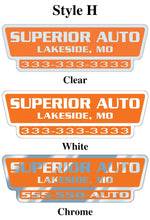 Load image into Gallery viewer, Custom Domed Auto Decals Sales Department Alabama Independent Auto Dealers Association Store Style H White

