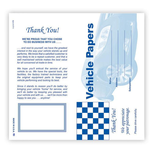Paper Document Holders (Vehicle Paper Wallets) Sales Department Alabama Independent Auto Dealers Association Store Blue