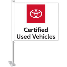 Load image into Gallery viewer, Clip-On Window Flags (Manufacturer Flags) Sales Department Alabama Independent Auto Dealers Association Store Toyota Certified Used Vehicles
