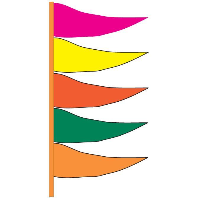 Antenna Flags - Plasticloth Triangle Flags Sales Department Alabama Independent Auto Dealers Association Store Plasticloth - Fluorescent Multi-Color