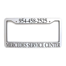 Load image into Gallery viewer, Custom Chrome License Plate Frames Sales Department Alabama Independent Auto Dealers Association Store Brushed Chrome Recessed Letter
