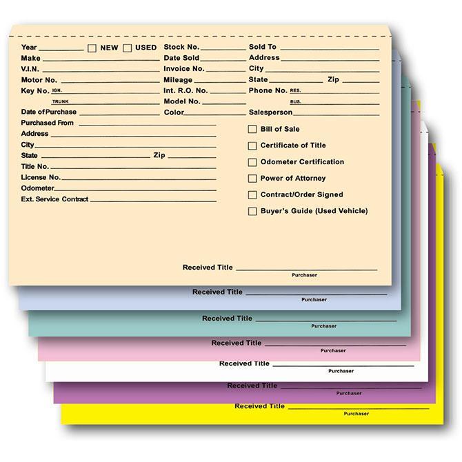 Heavy Duty Deal Envelopes (Deal Jackets) - Printed (100 Per Box) Sales Department Alabama Independent Auto Dealers Association Store Buff