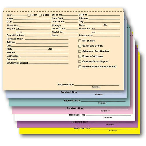 Heavy Duty Deal Envelopes (Deal Jackets) - Printed (500 Per Box) Sales Department Alabama Independent Auto Dealers Association Store Buff