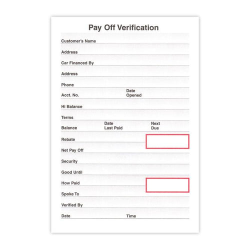 Pay Off Verification Office Forms Alabama Independent Auto Dealers Association Store