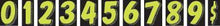 Load image into Gallery viewer, 7 1/2&quot; Number Window Stickers Sales Department Alabama Independent Auto Dealers Association Store Fluoresent Green and Black 0 
