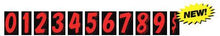 Load image into Gallery viewer, 7 1/2&quot; Number Window Stickers Sales Department Alabama Independent Auto Dealers Association Store Red and Black 0 
