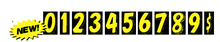 Load image into Gallery viewer, 7 1/2&quot; Number Window Stickers Sales Department Alabama Independent Auto Dealers Association Store Yellow and Black 0 
