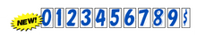 Load image into Gallery viewer, 7 1/2&quot; Number Window Stickers Sales Department Alabama Independent Auto Dealers Association Store Blue and White 0 
