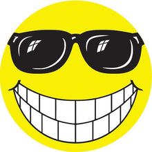 Load image into Gallery viewer, Symbol Window Stickers - Happy Faces Sales Department Alabama Independent Auto Dealers Association Store Happy Face with Glasses
