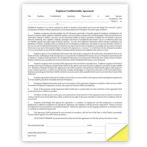 Employee Confidentiality Agreement Office Forms Alabama Independent Auto Dealers Association Store