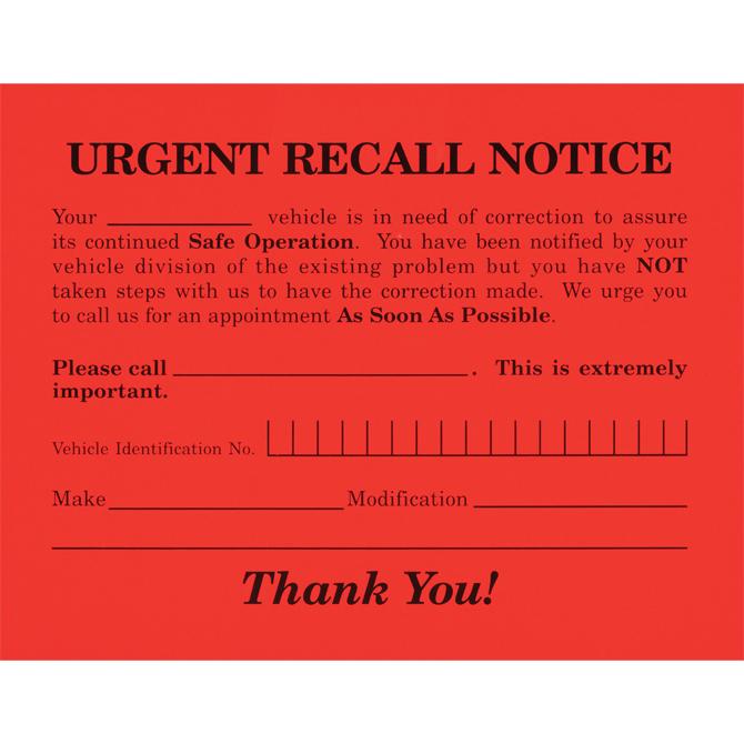 Urgent Recall Notice Service Department Alabama Independent Auto Dealers Association Store