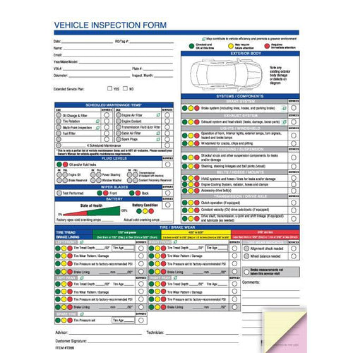 Generic Multi-Point Inspection Forms - Vehicle Inspection Service Department Alabama Independent Auto Dealers Association Store