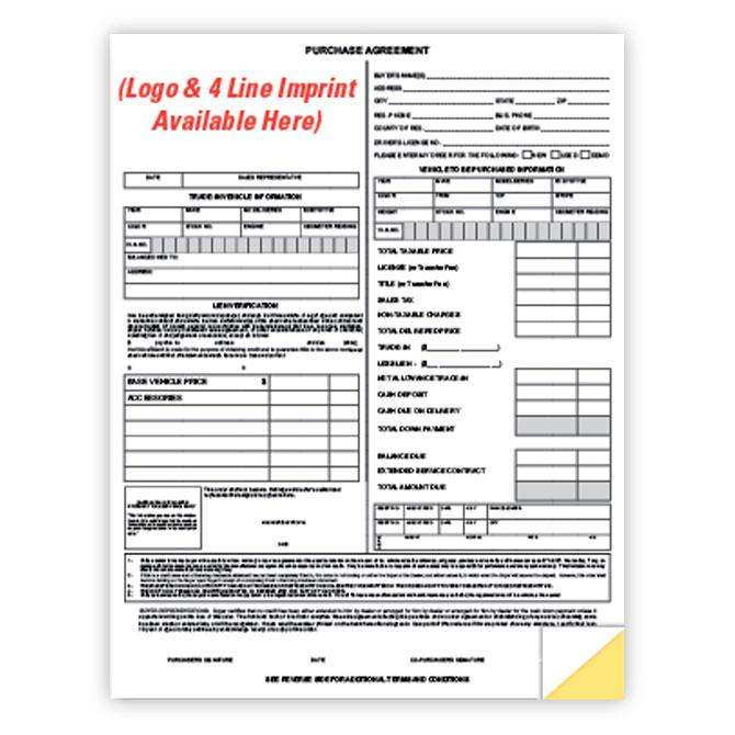 Imprinted Purchase Agreement Office Forms Alabama Independent Auto Dealers Association Store