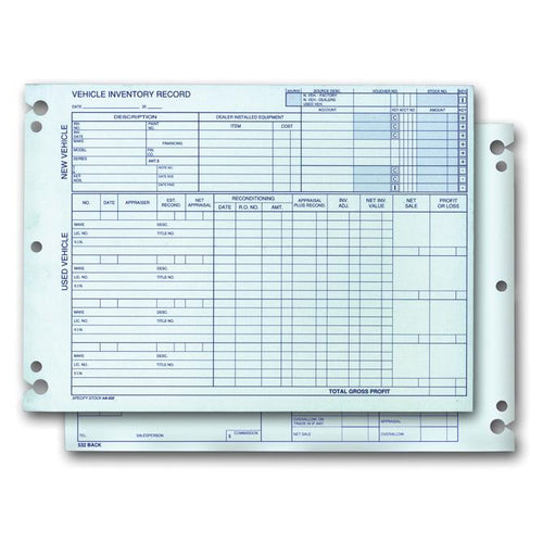 Vehicle Inventory Records Office Forms Alabama Independent Auto Dealers Association Store (Form #A-532)