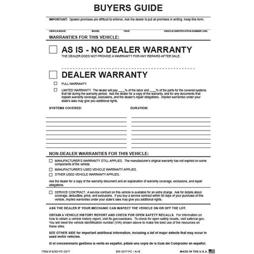 File Copy Buyers Guide Sales Department Alabama Independent Auto Dealers Association Store (Form #BG-2017 FC - AI-E)