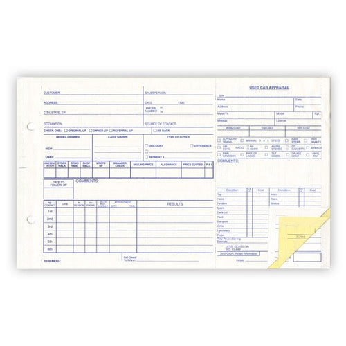 Used Vehicle Appraisal Forms Sales Department Alabama Independent Auto Dealers Association Store