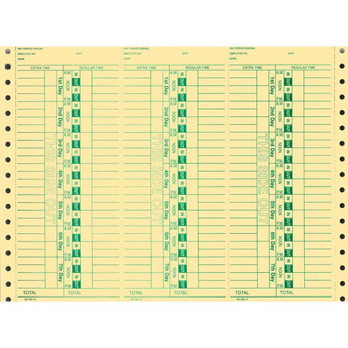 Time Clock Cards Office Forms Alabama Independent Auto Dealers Association Store (Form #AA-292-VI)